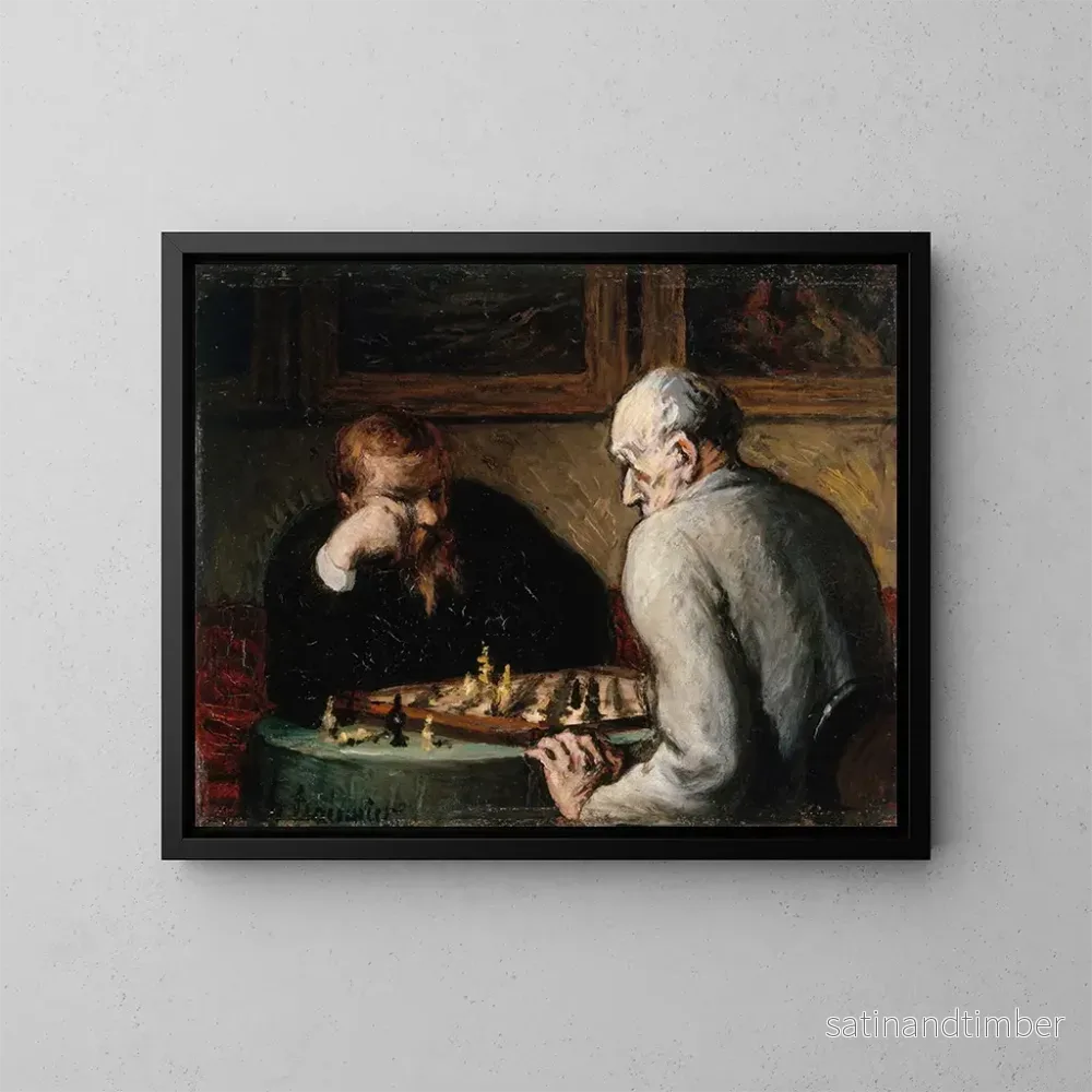 Reproduktion av målningen Schackspelare - Honoré Daumier