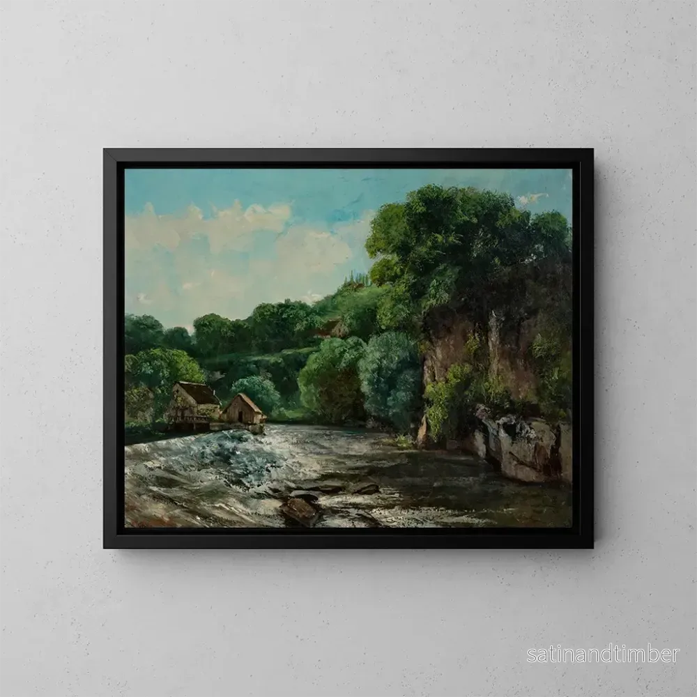Reproduktion av målningen En damm nära Ornans eller L'écluse de la Loue - Gustave Courbet