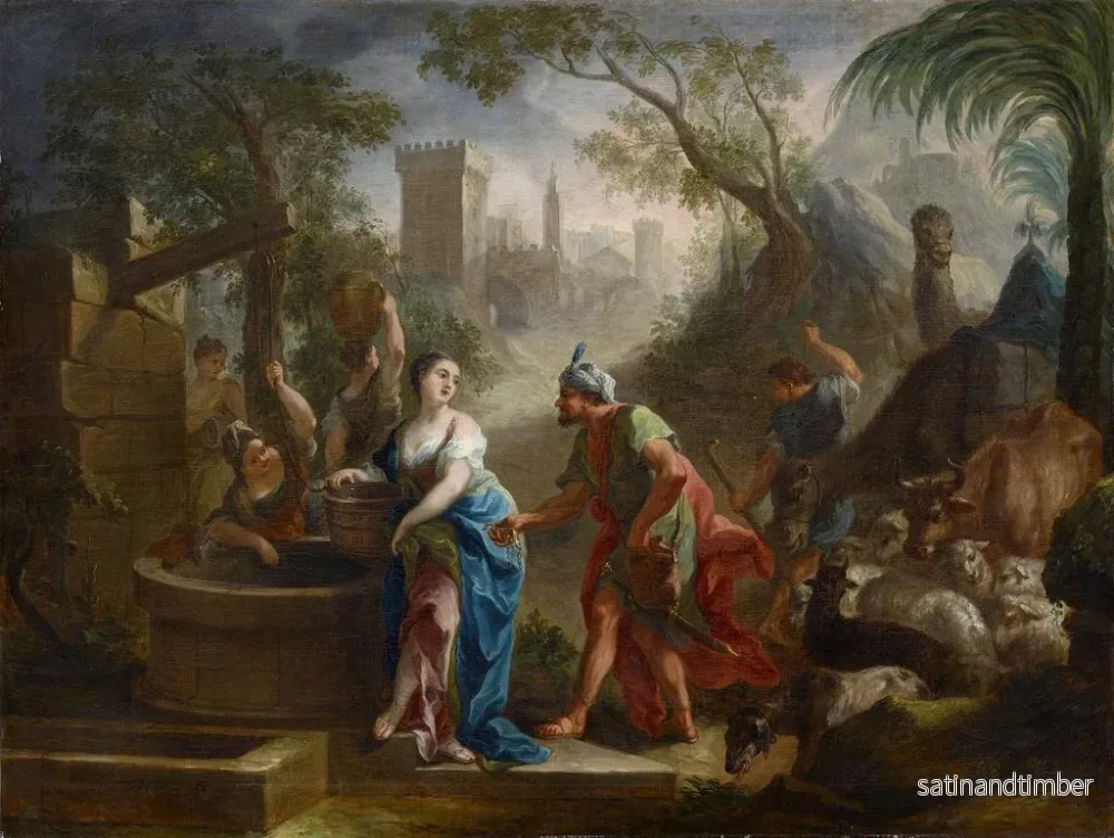 Reproduktion av målningen Rebbecca och Éléazar vid brunnen - Joseph Esperlin - Bild 2