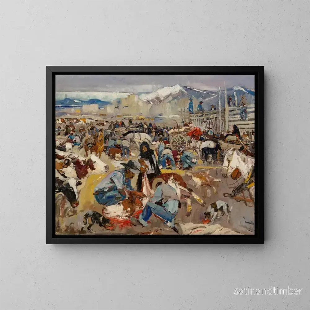 Reproduktion av målningen Fête à Taos - LaVerne Nelson Black