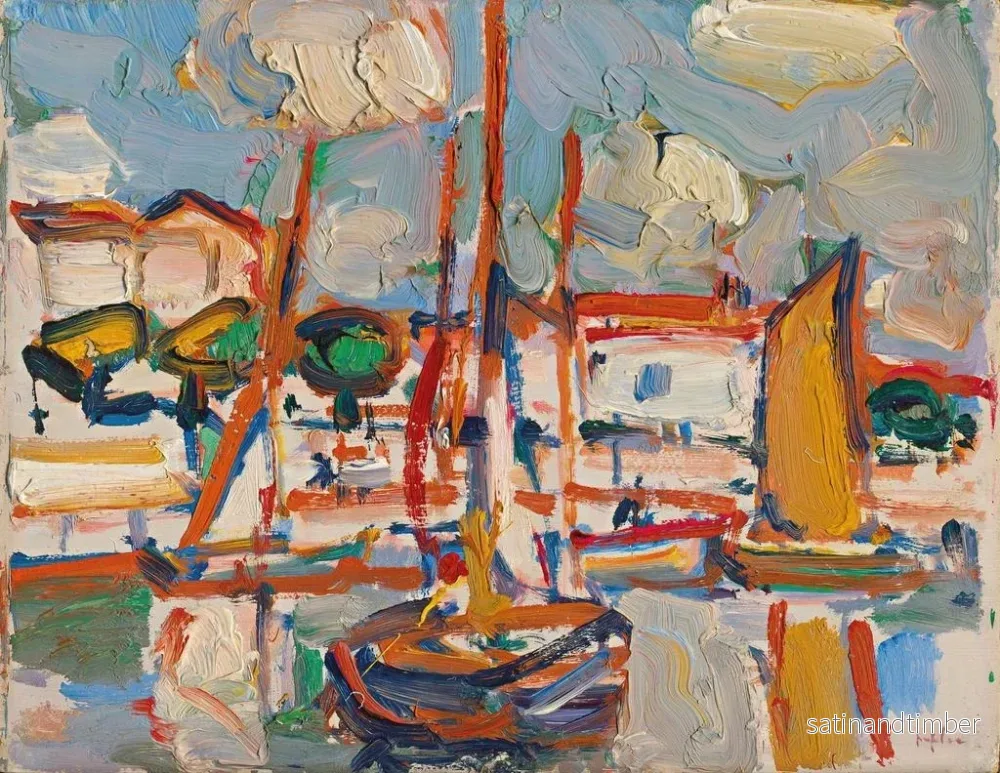 Reproduktion av målningen Båtar i hamn - Samuel John Peploe - Bild 2