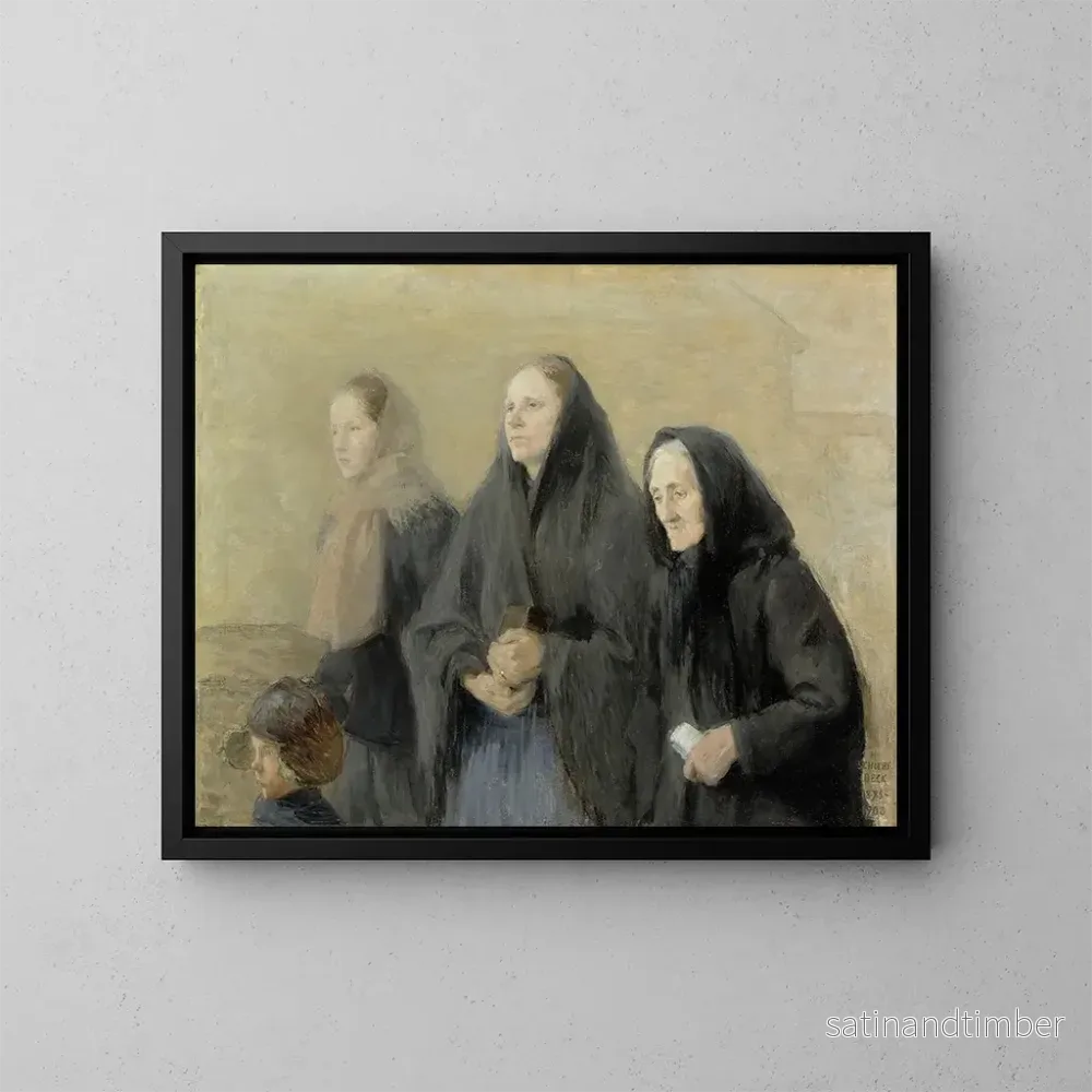 Reproduktion av målningen Les fidèles le matin de Pâques - Helene Schjerfbeck