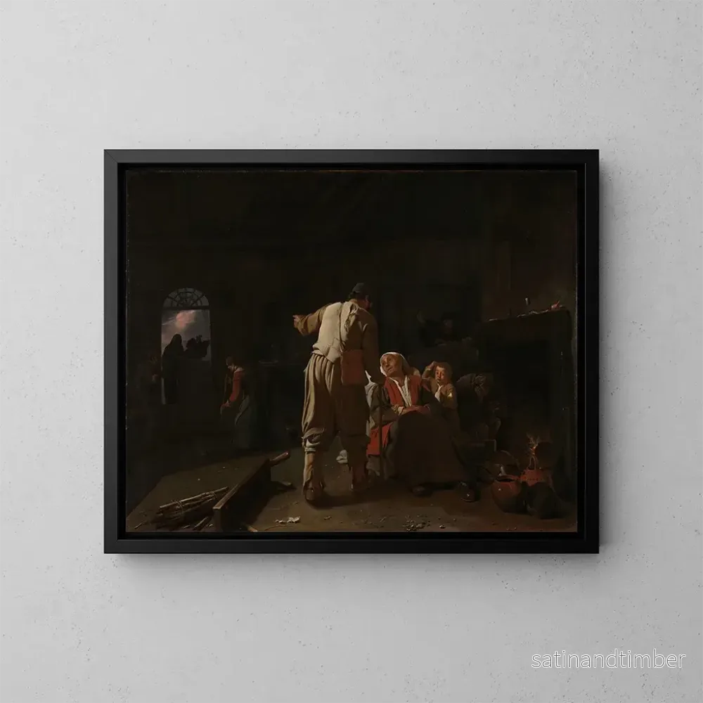 Reproduktion av målningen Besök hos sjuka - Michael Sweerts