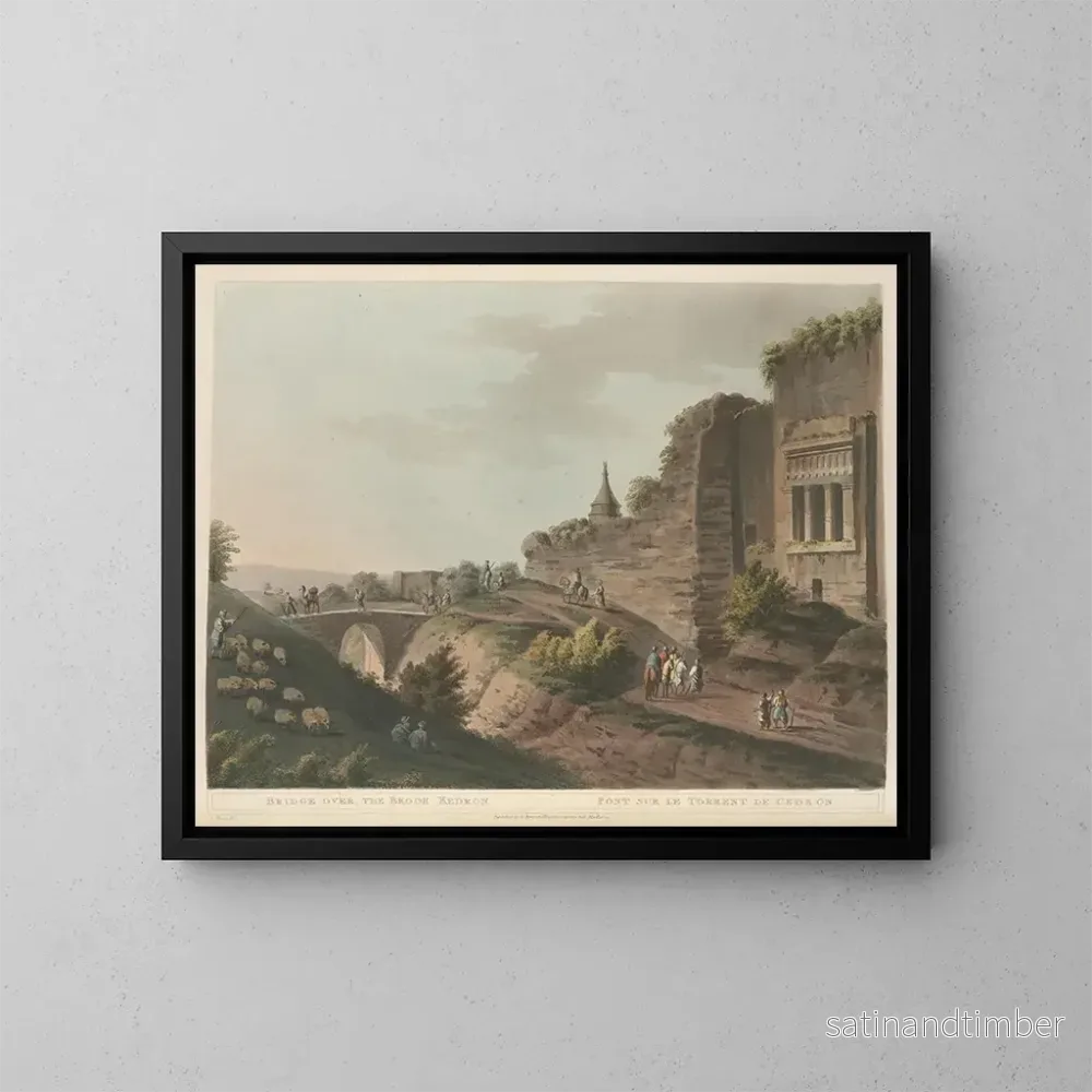 Reproduktion av målningen Pont sur le ruisseau de Kedron - Luigi Mayer
