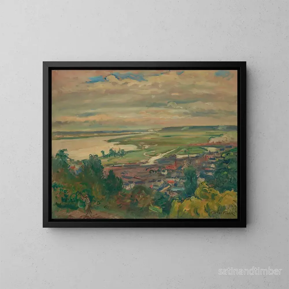 Reproduktion av målningen Längd: 60 cm, Höjd: 50 cm, Material: Canvas, Teknik: Olja, Ursprung: Frankrike, Konsttryck av Émile Othon Friesz, Målning "L'estuaire de Honfleur"