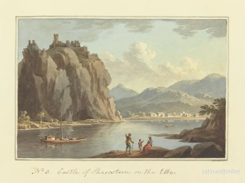 Reproduktion av målningen Château de Schrecstein sur l'Elbe - John Warwick Smith - Bild 2