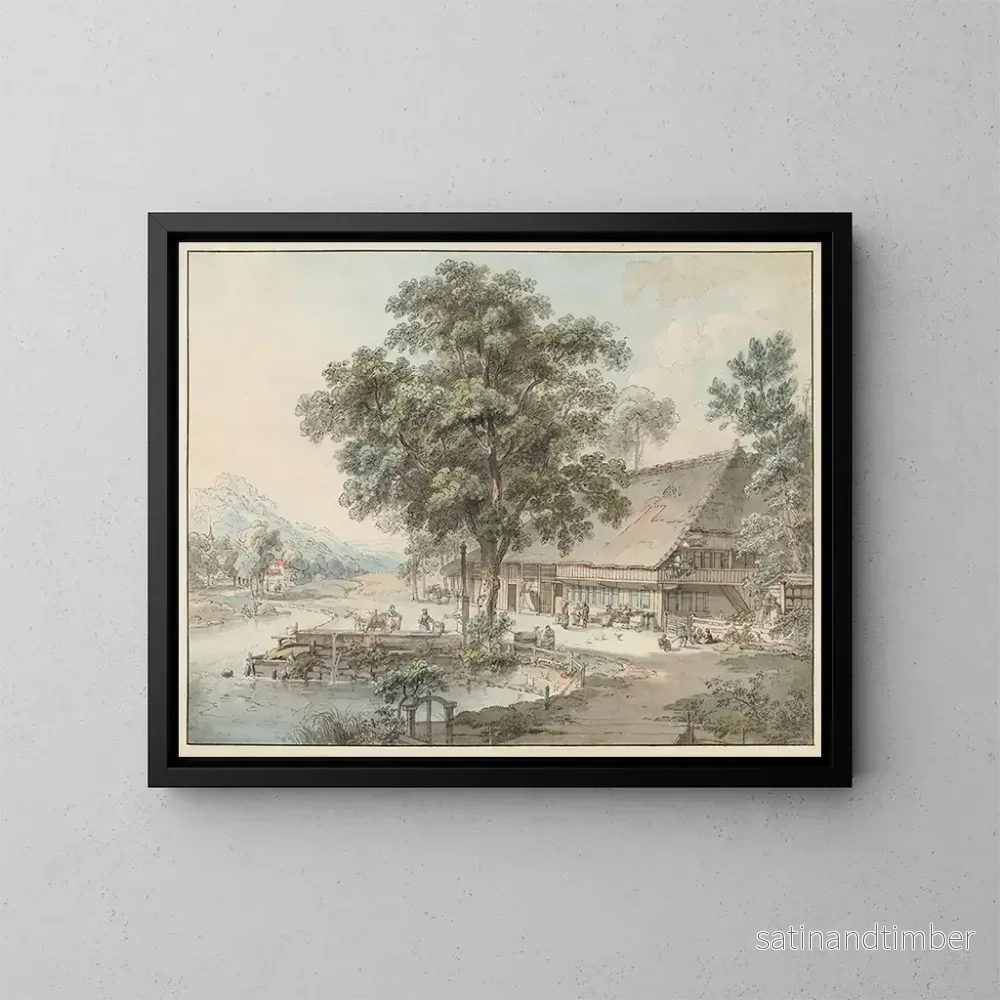Reproduktion av målningen La Maison du paysan - Heinrich Rieter