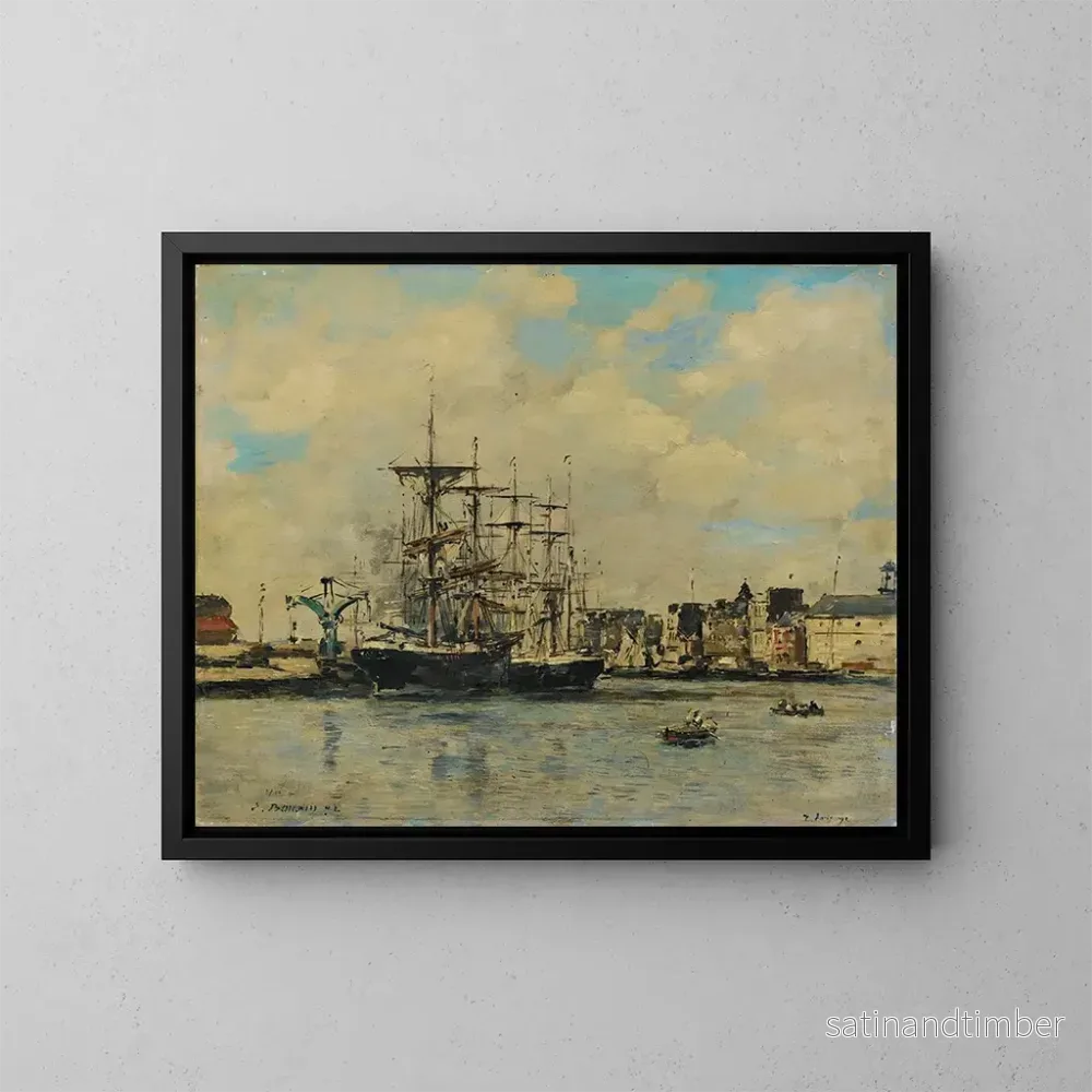 Reproduktion av målningen Le Havre, bassängen av La Barre – Eugène Boudin Reproduktion av målningen Le Havre, bassängen av La Barre – Eugène Boudin