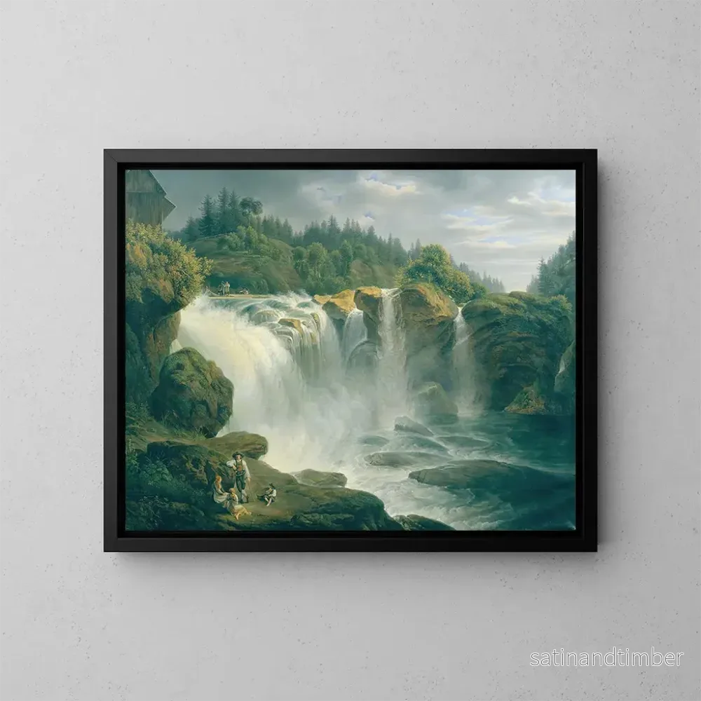 Reproduktion av målningen La chute de Traun à Gmunden – Johann Nepomuk Schadlberger Reproduktion av målningen La chute de Traun à Gmunden – Johann Nepomuk Schadlberger