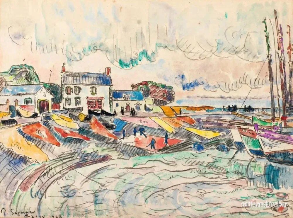 Reproduktion av målningen Groix, rengöring av seglen - Paul Signac - Bild 2