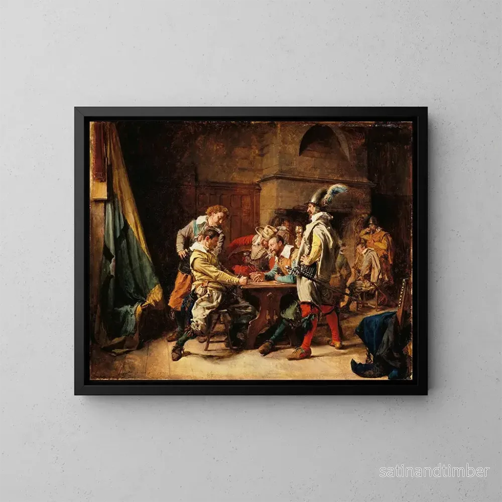 Reproduktion av målningen Le jeu perdu - Ernest Meissonier