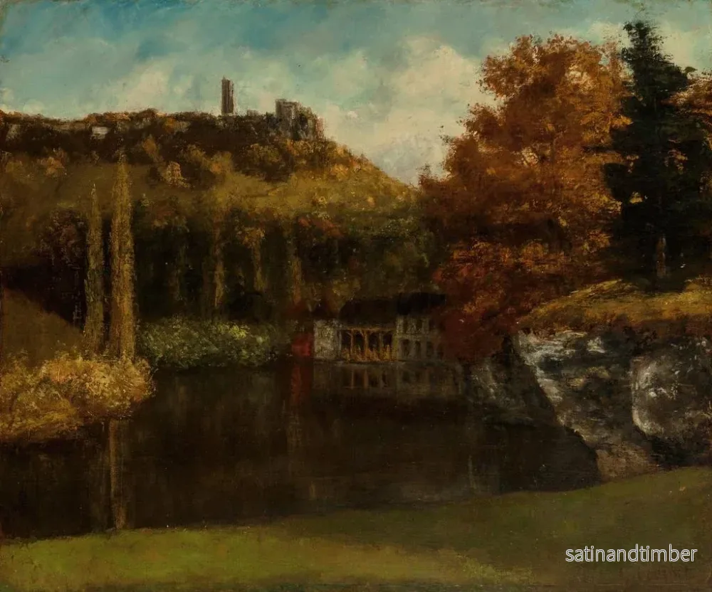Reproduktion av målningen Le Lavoir, vy och ruiner av slottet Sceaux-en-Vallée - Gustave Courbet - Bild 2