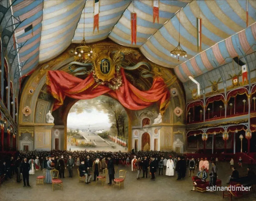 Reproduktion av målningen av Genomförandet av den triumferande Ode till ära för Republiken Augusta Holms den 19 september 1889 vid Industripalatset - Lavialle de Lameillière - Bild 2