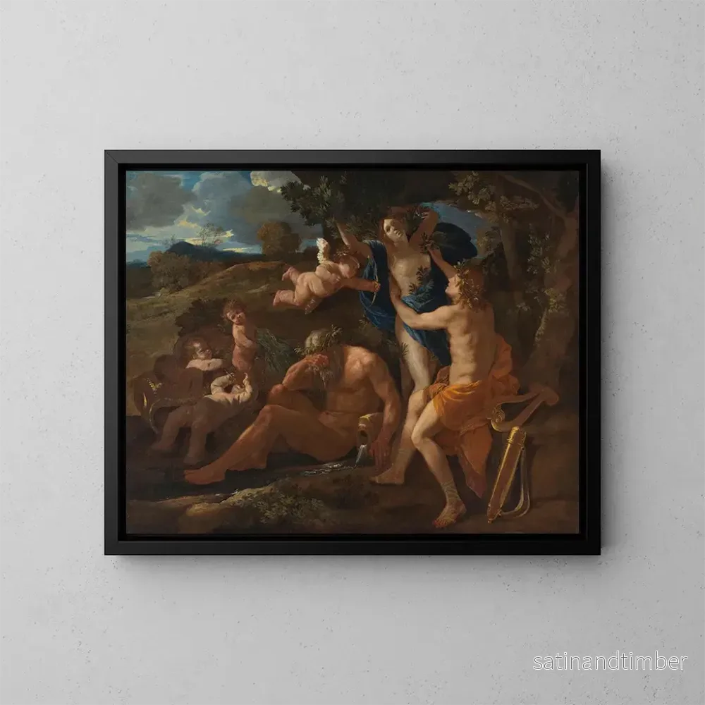 Reproduktion av målningen Apollon och Daphné - Nicolas Poussin
