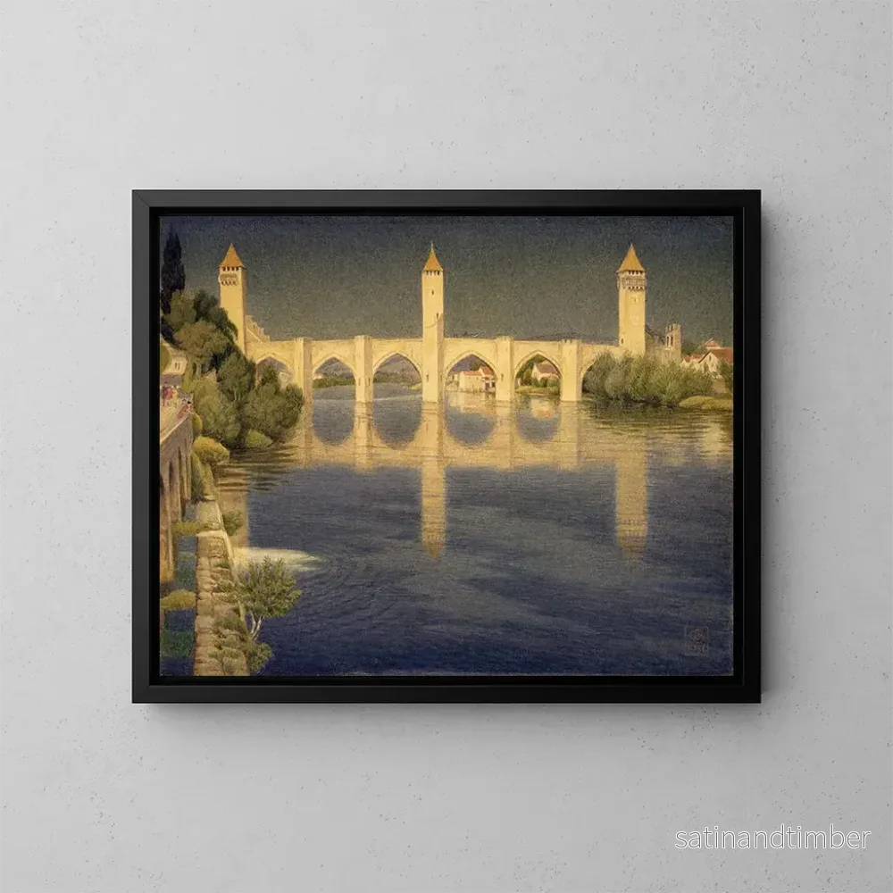 Reproduktion av målningen Pont Valentré, Cahors, Frankrike - Joseph Edward Southall