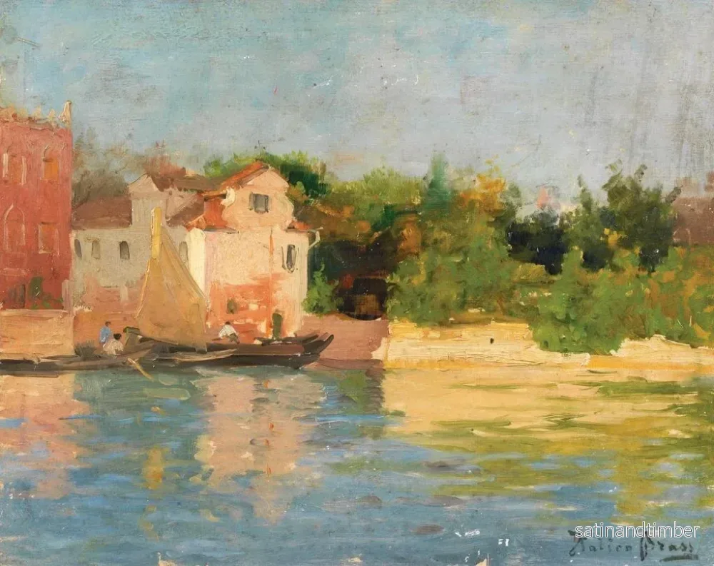 Reproduktion av målningen Venise Punta dei Giardini - Italico Brass - Bild 2