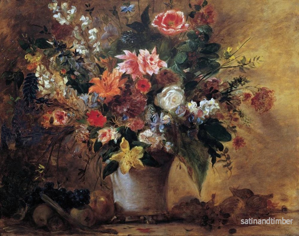 Reproduktion av målningen Naturmörker med blommor - Eugène Delacroix - Bild 2