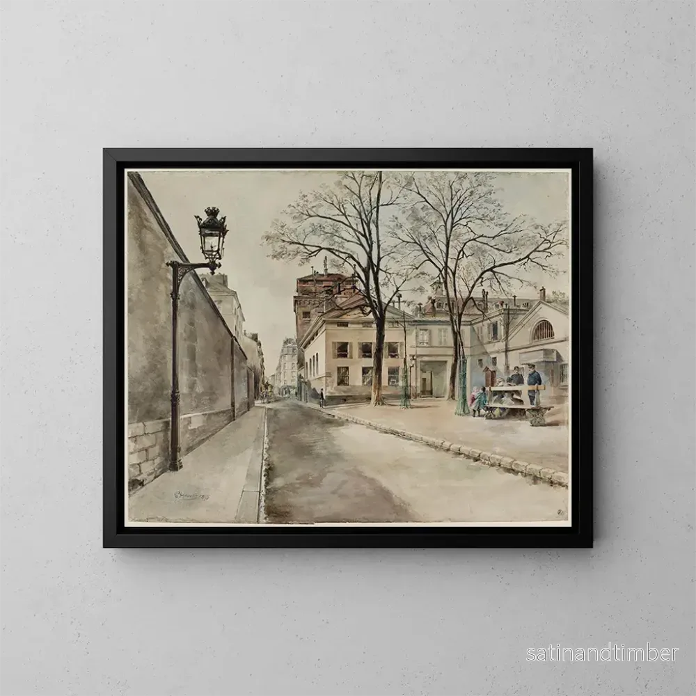 Reproduktion av målningen Fängelset Sainte-Plagie, rue de la Clef år 1895, 5:e arrondissement - Jules-Adolphe Chauvet