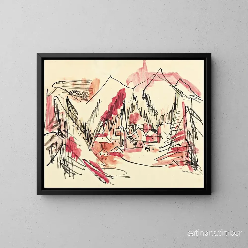 Reproduktion av målningen Landskap av Davos - Ernst Ludwig Kirchner