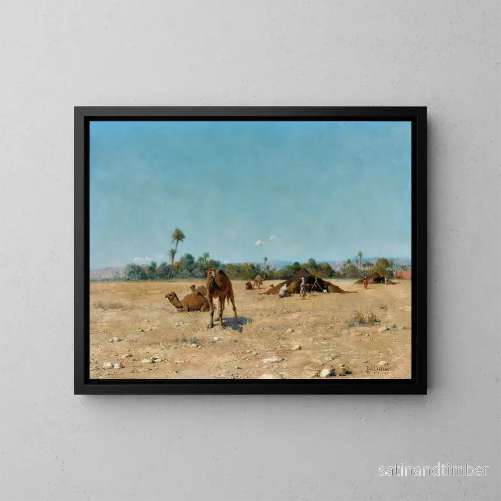 Reproduktion av målningen Camp bédouin à Biskra - Jean Baptiste Paul Lazerges