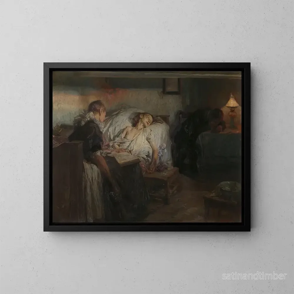 Reproduktion av målningen La mort est proche - Otto Heichert
