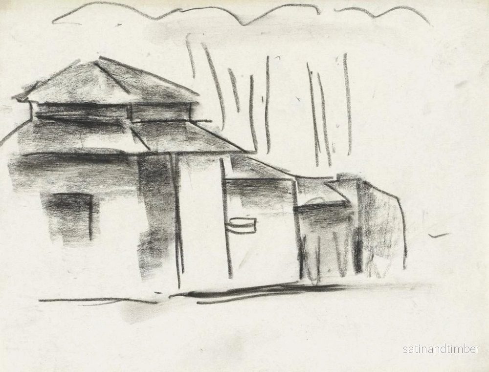 Reproduktion av målningen Skissblad med hus - Leo Gestel - Bild 2