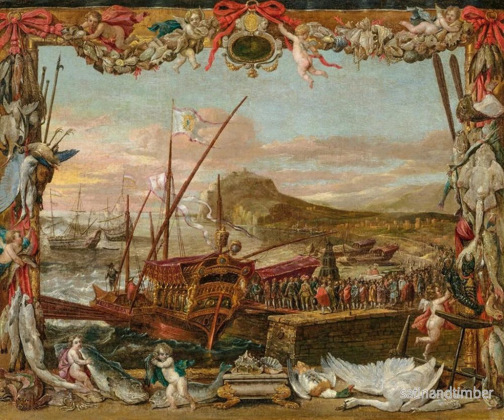 Reproduktion av målningen L'Embarquement de Don Juan d'Autriche - David Teniers le Jeune - Bild 2