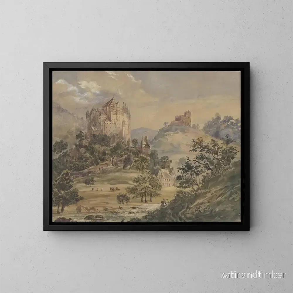 Reproduktion av målningen av Château d'Eltz vid Mosel - Julius Hübner