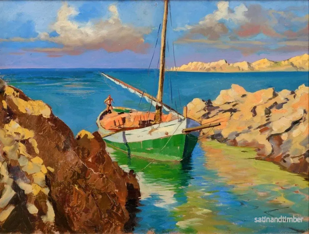Reproduktion av målningen Le Retour du bateau de pêche - Llewelyn Lloyd - Bild 2