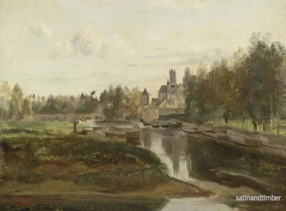 Reproduktion av målningen Vue de Moret-sur-Loing - Jean-Baptiste-Camille Corot - Bild 2