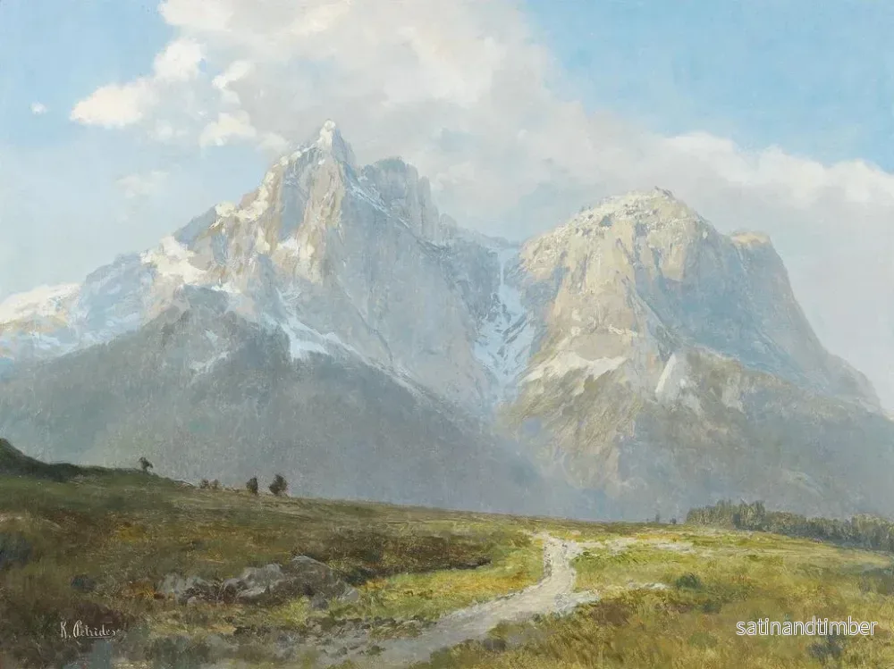 Reproduktion av målningen Landskapsbild av berg - Konrad Petrides - Bild 2