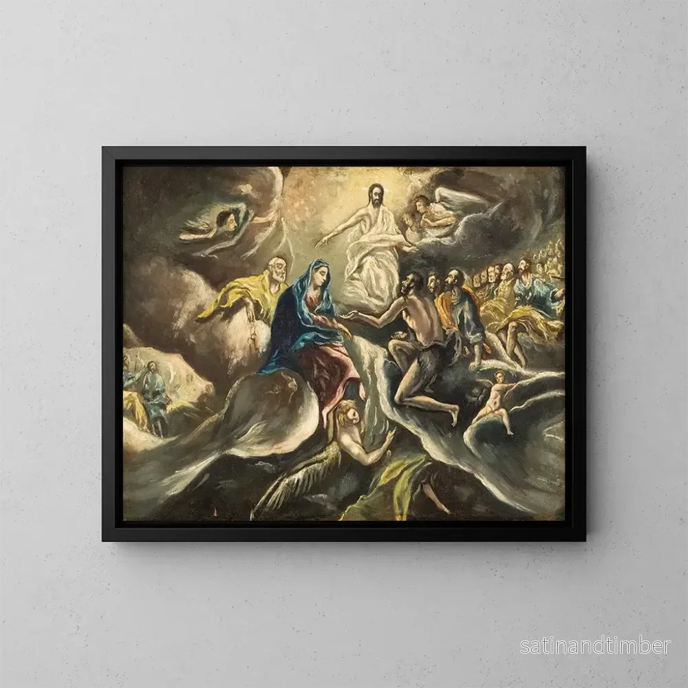 Reproduktion av målningen Le funérailles du comte d'Orgaz - El Greco