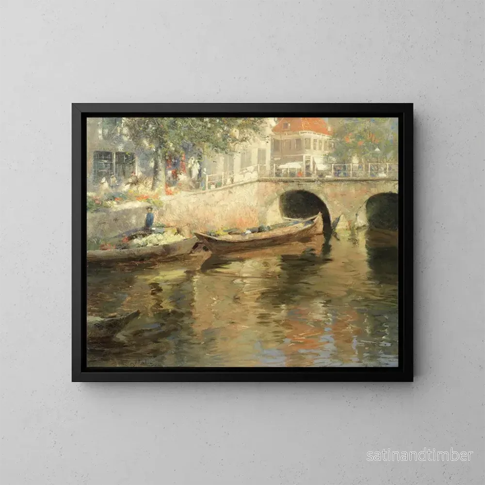Reproduktion av målningen Pont à Alkmaar – Frederick Hall Reproduktion av målningen Pont à Alkmaar – Frederick Hall