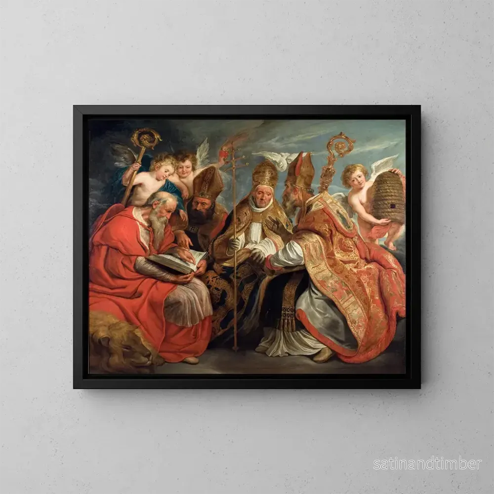 Reproduktion av målningen Les quatre Pères de l'Église latine - Jacob Jordaens
