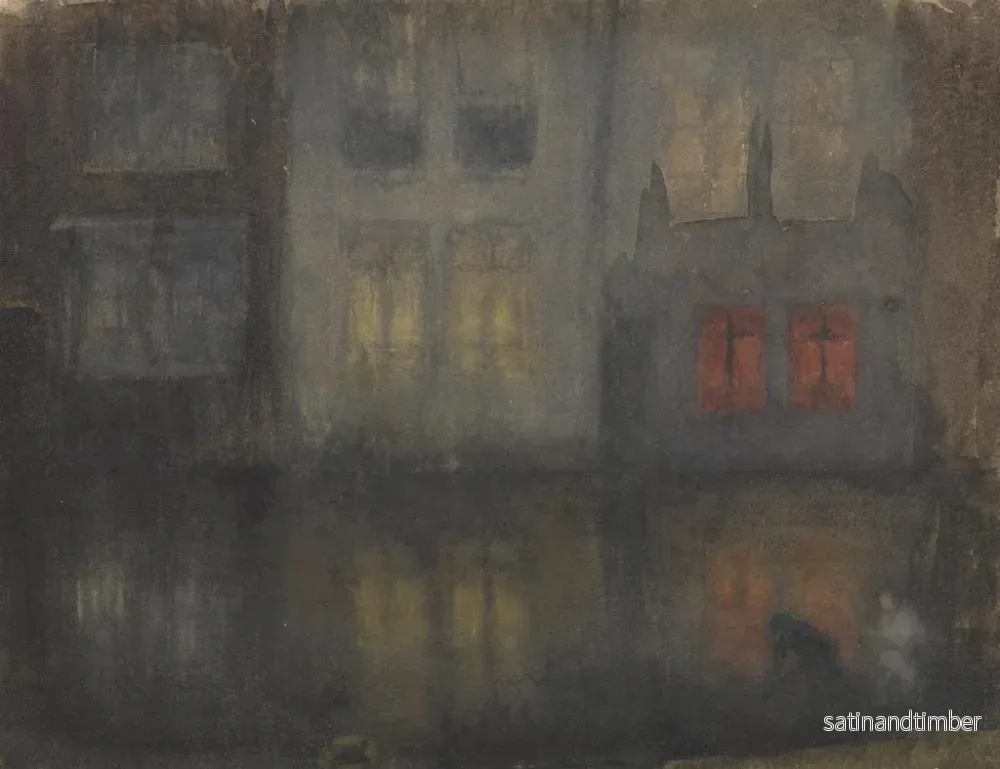 Reproduktion av målningen Nocturne noir et rouge, canal de Hollande - James Abbott McNeill Whistler - Bild 2