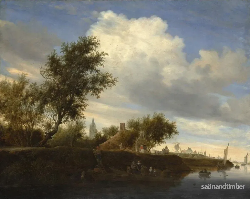 Reproduktion av målningen Ferry nära Gorinchem - Salomon van Ruysdael - Bild 2