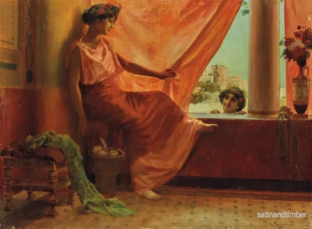 Reproduktion av målningen Le Rideau rouge d'Alger - Georges Antoine Rochegrosse - Bild 2