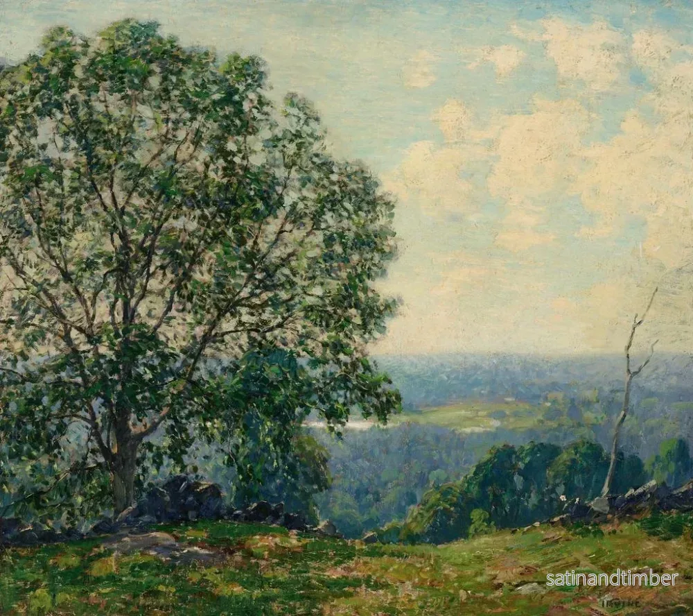 Reproduktion av målningen av träd på en kulle som blickar över ett dalgång - Wilson Henry Irvine - Bild 2