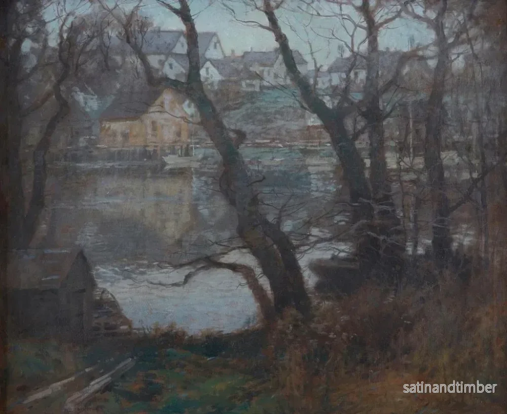 Reproduktion av målningen Landskap av en stad i New England - Paul Cornoyer - Bild 2