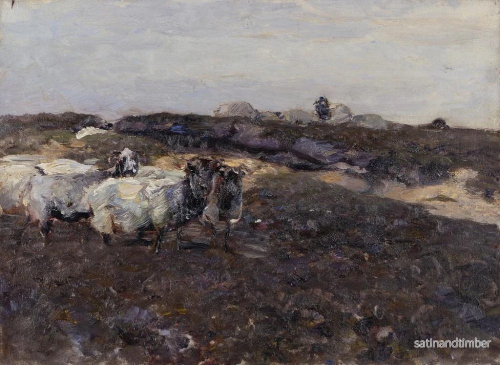 Reproduktion av målningen får sheep på hed - Heinrich von Zügel - Bild 2
