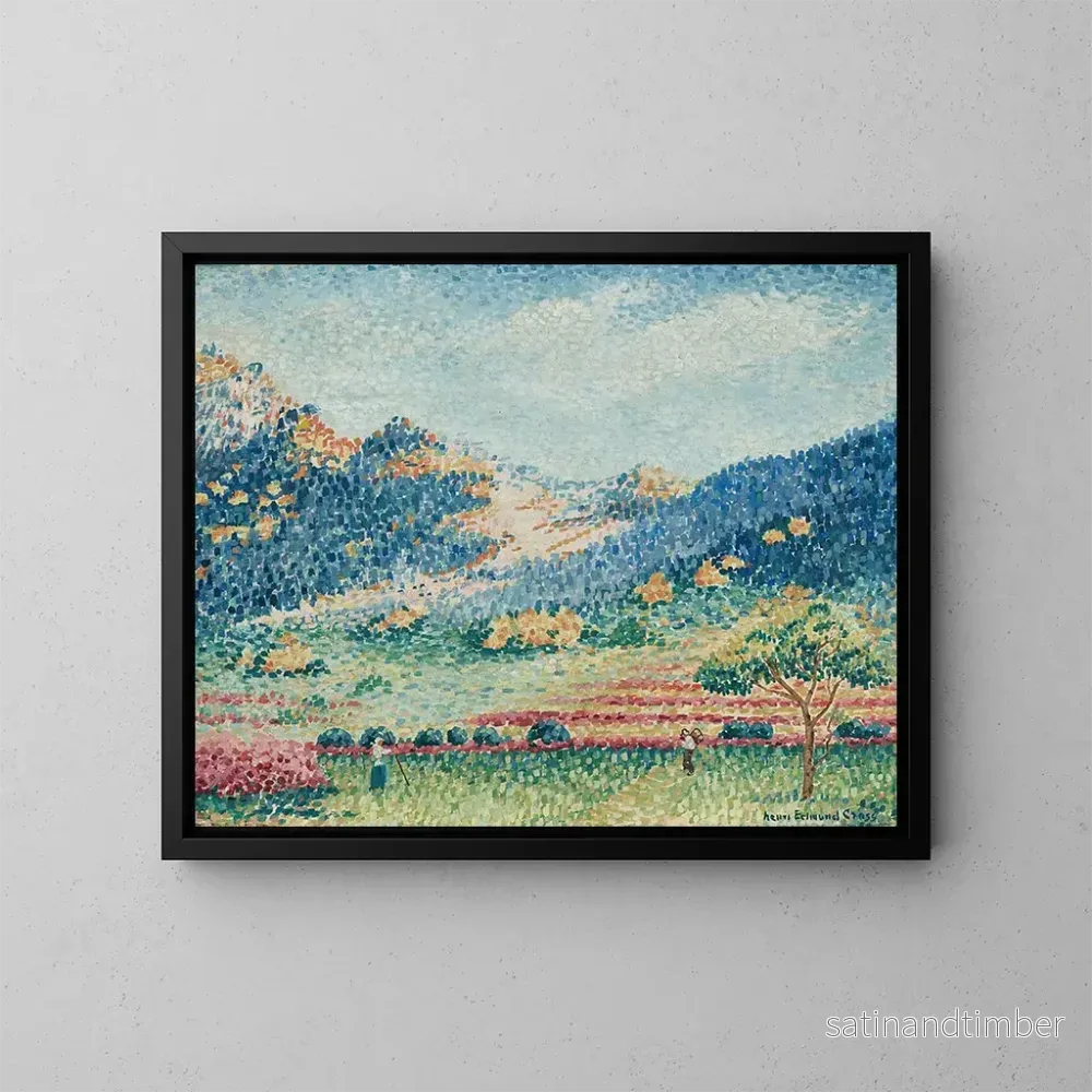 Reproduktion av målningen Landskap med de små mauresk bergen – Henri-Edmond Cross