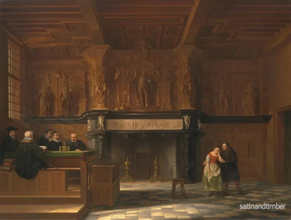 Reproduktion av målningen La salle d'audience du Burg t Vrije à Bruges - François Joseph Corneille Haselaer - Bild 2