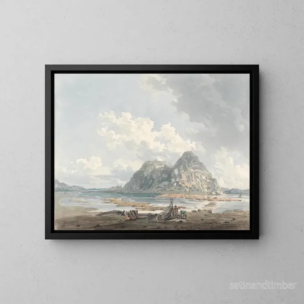 Reproduktion av målningen Rocher et château de Dumbarton - Thomas Girtin