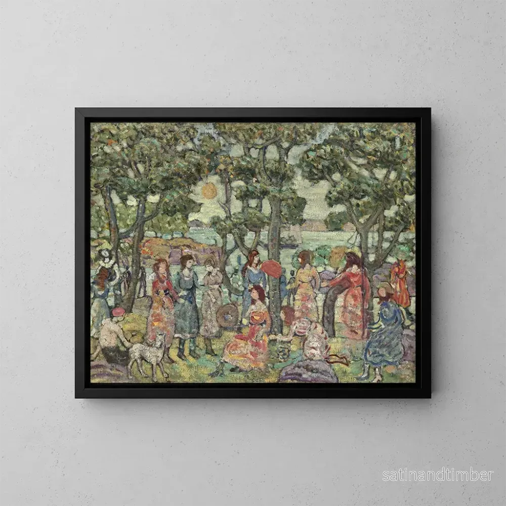 Reproduktion av målningen Landskap med figurer - Maurice Prendergast