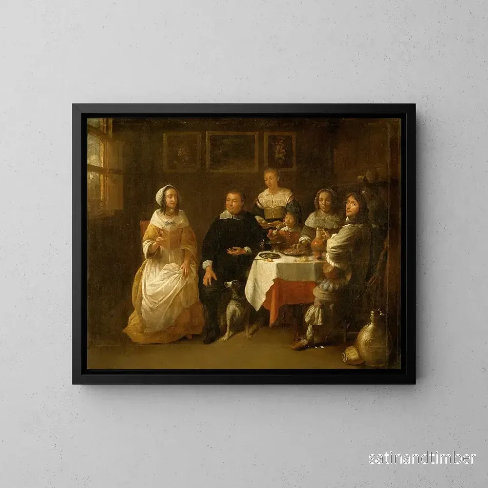 Reproduktion av målningen Familjesamling - François Duchatel