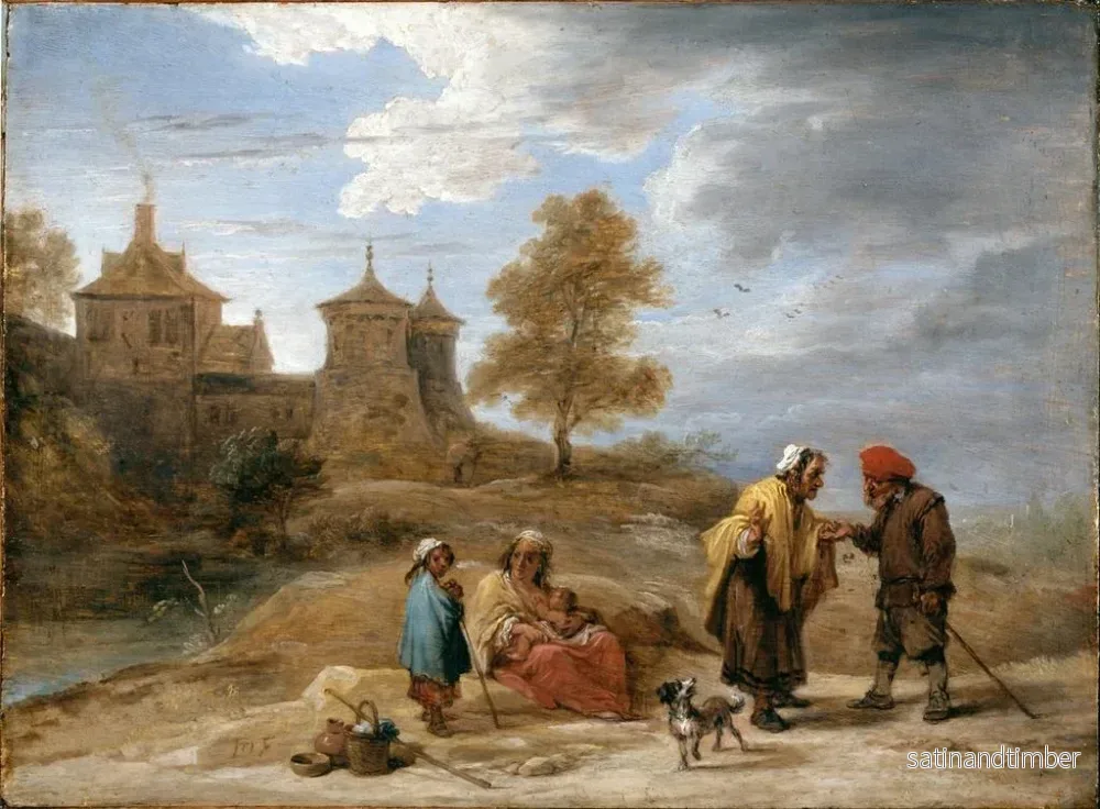 Reproduktion av målningen Gitanes dans un paysage - David Teniers le Jeune - Bild 2