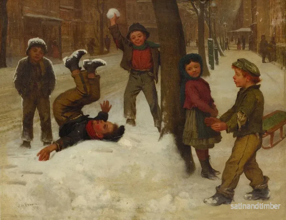 Reproduktion av målningen Vinterlekar - John George Brown - Bild 2