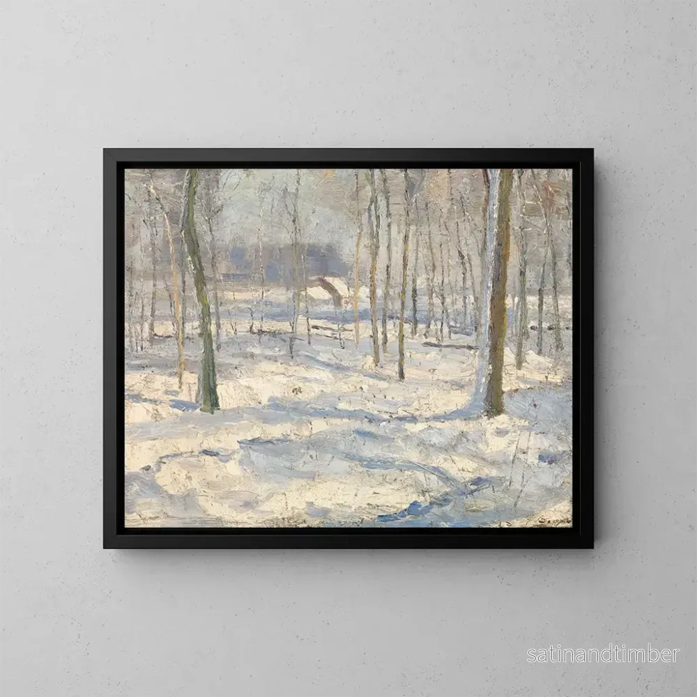 Reproduktion av målningen av vinterlandskapsskiss - Georges Léon Ernest Buysse