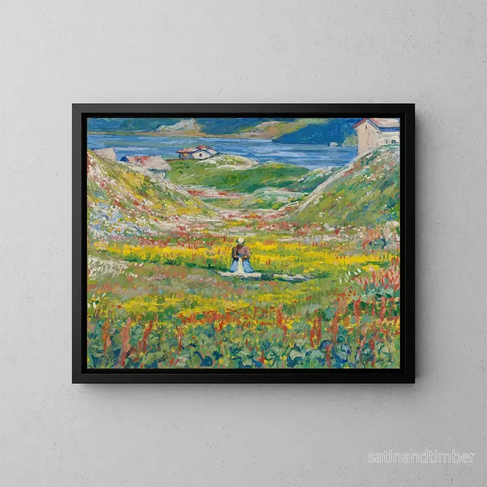 Reproduktion av målningen Vallée en fleurs - Giovanni Giacometti