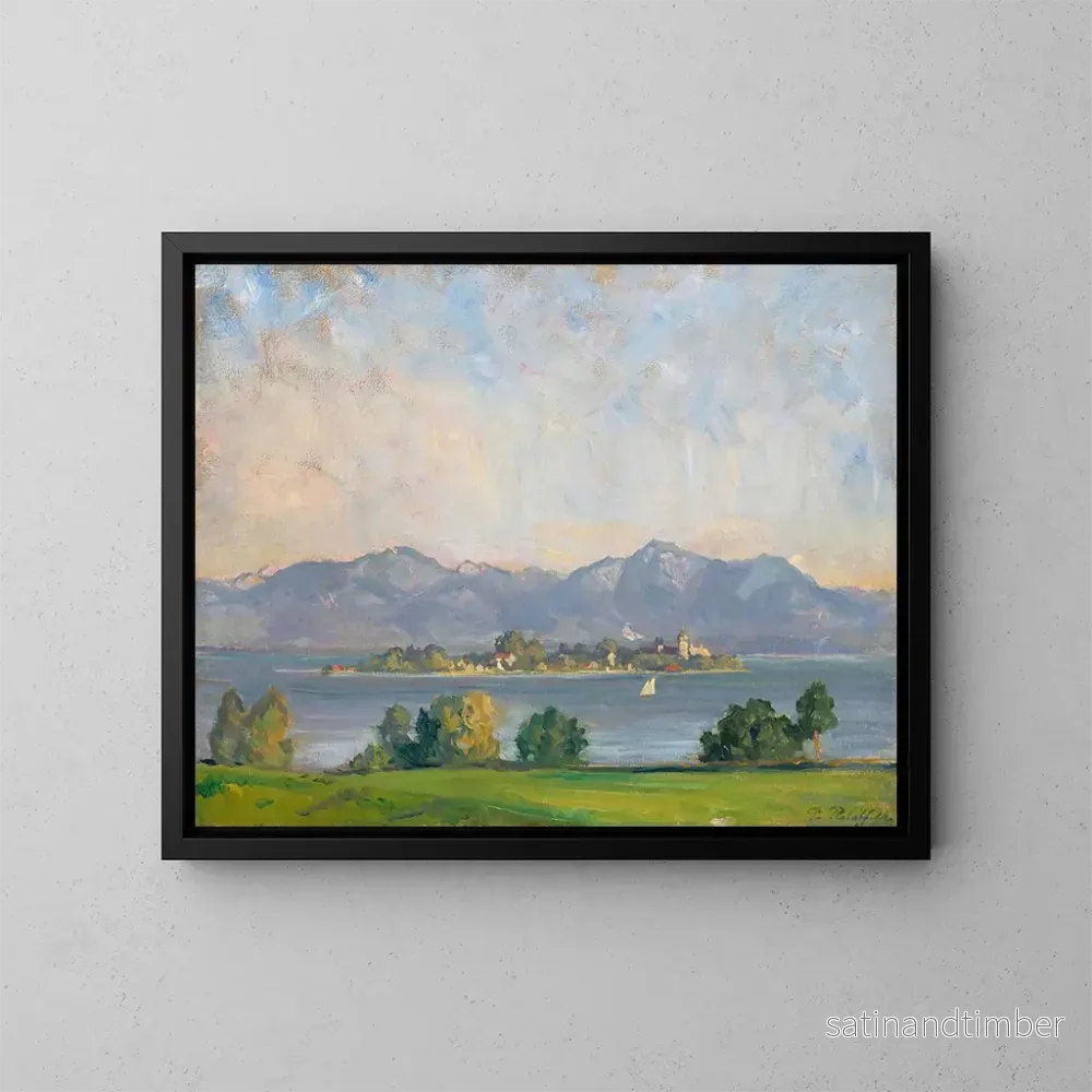 Reproduktion av målningen Vy över Frauenchiemsee - Paul Roloff